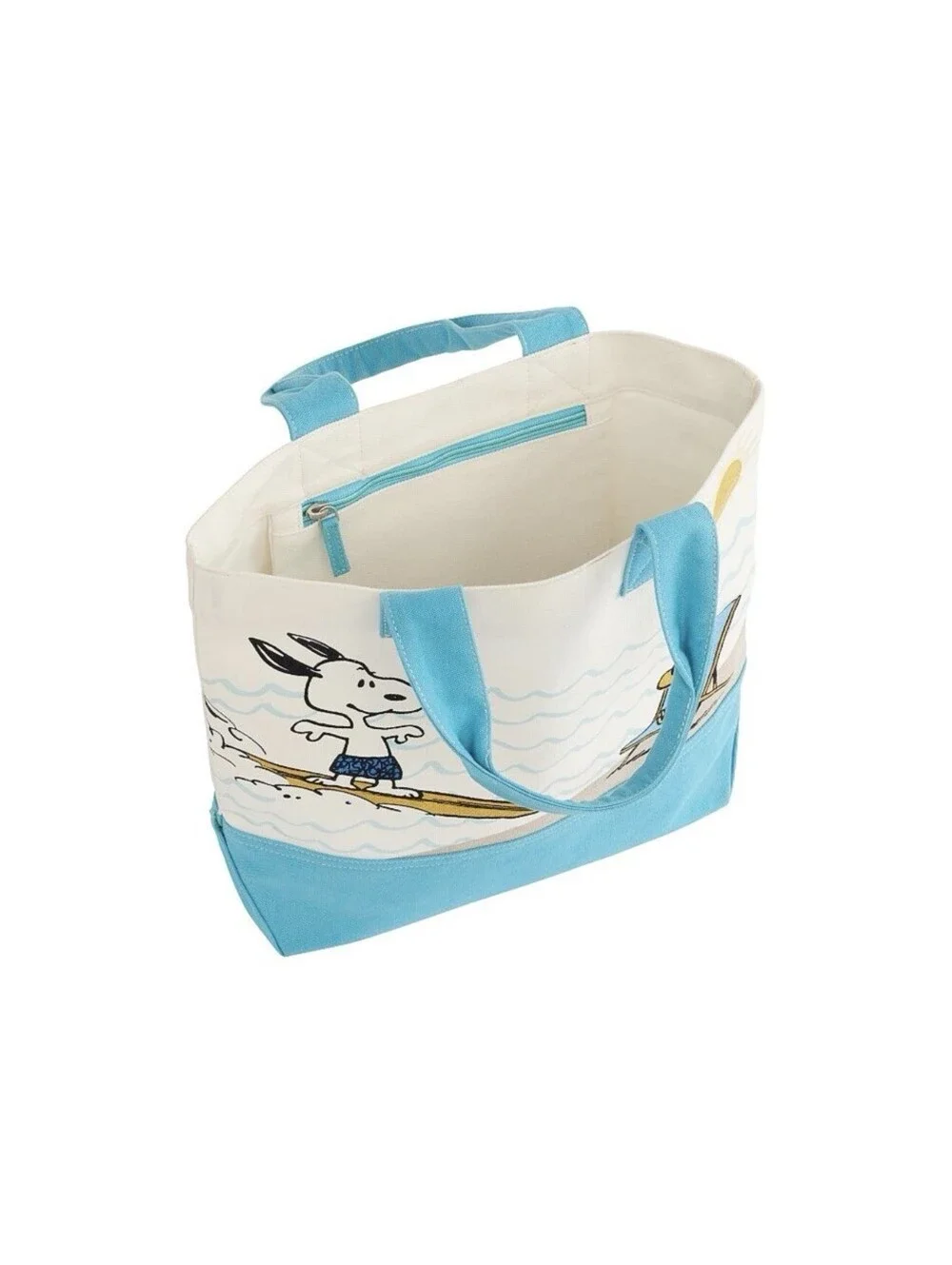 Pottery Barn Kids Peanuts Snoopy Surfing  Tote Bag NWT